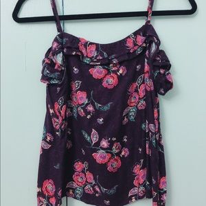 Off the shoulder velvet top